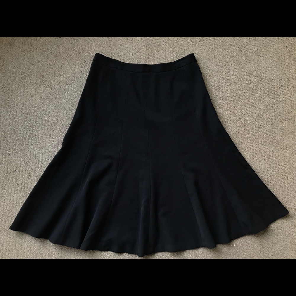 EUC tailored black trumpet skirt